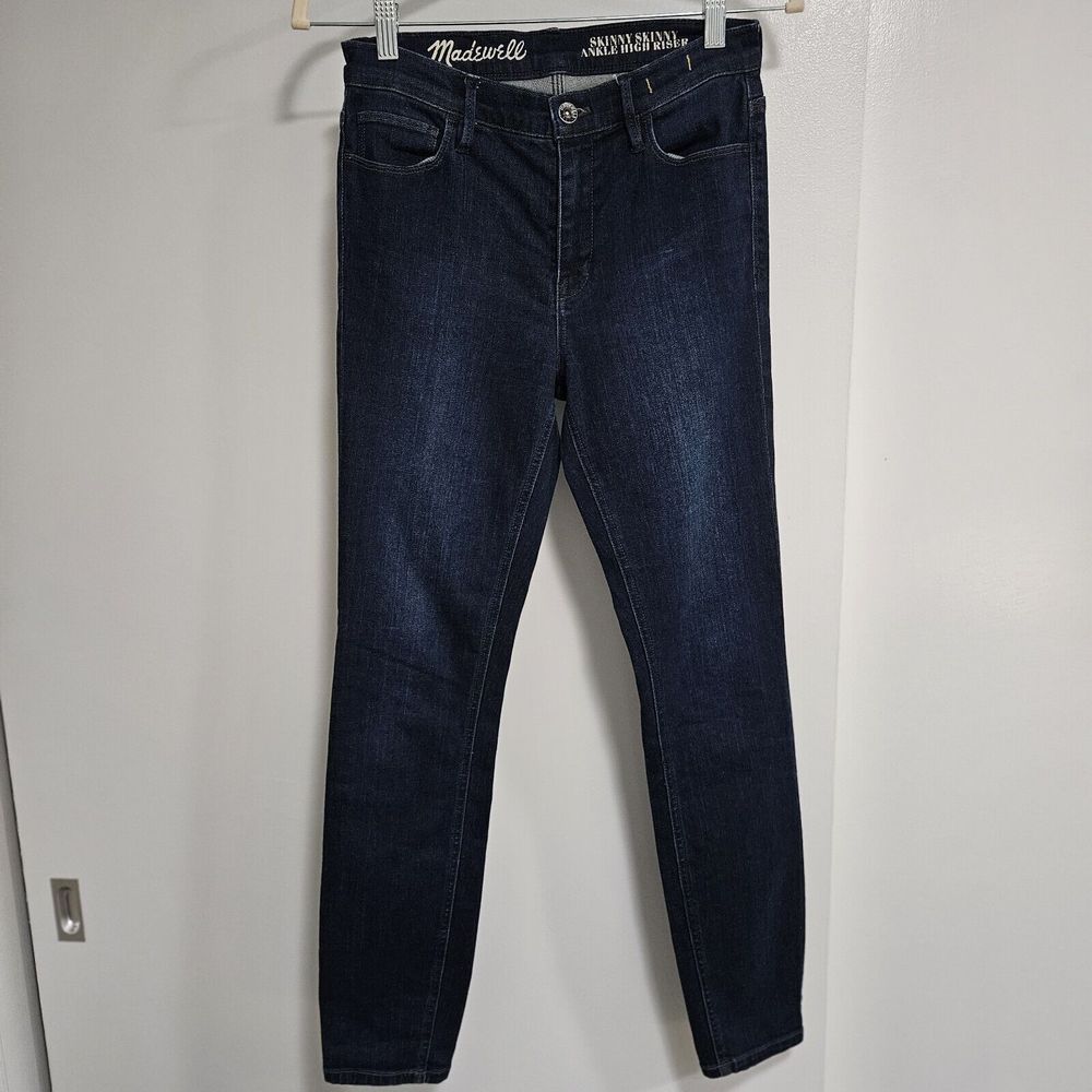 Madewell Skinny Skinny Ankle High Riser‎ Jeans Size 26 Stretchy Dark Wash Blue